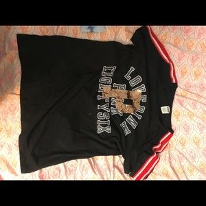 Pink short sleeve bling top